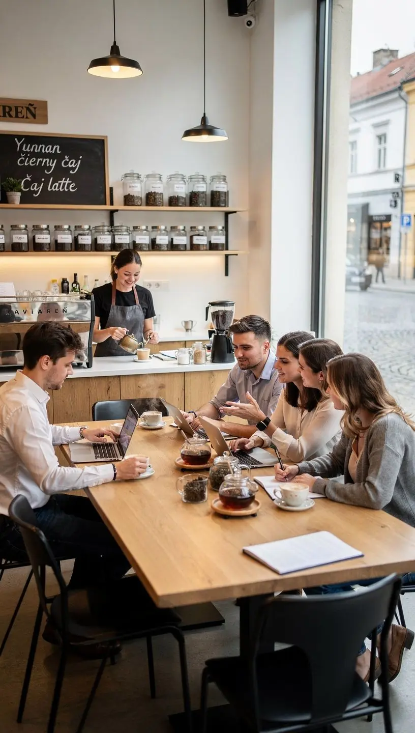 Detailný pohľad na čajové lístky a ich textúru